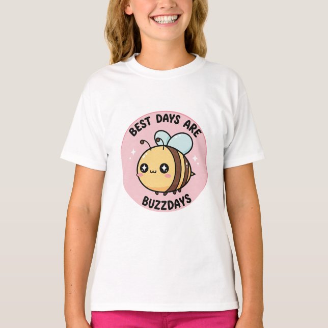 Girls Bee T-Shirt – Cute Kawaii Bumblebee (Framsida)