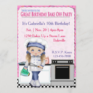Girls Birthday Bake av Party Inbjudningar