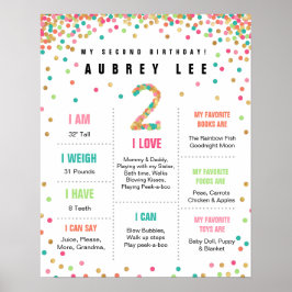 Girls Birthday Mint Teal Rosa Andra födelsedag Poster
