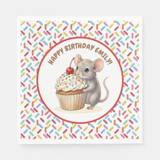 Girl's Birthday Party | Mouse & Cupcake   Pappersservett