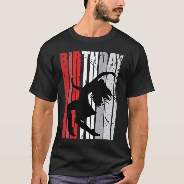 Girls Birthday Red Dance Dancer Expression Music L T Shirt (Framsida)