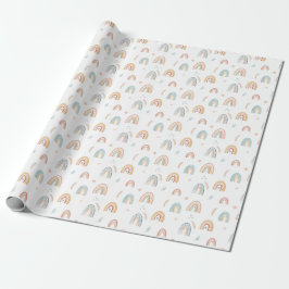 Girls Birthday Rosa Watercolor Boho Rainbow Kids Presentpapper