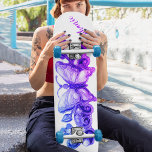 Girls Blommigt Butterfly Personlig Mini Skateboard Bräda 18,5 Cm<br><div class="desc">Pressa upp din favoritkörning med den här fina blommigten-butterfly-utskriften skapat från en originaldesign för digitalkonst! Coola och roligt! Anpassa det med det speciella namn! Exklusiv uppifrån på berget!</div>