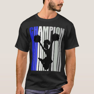 Girls Blue Cheerledande bidagsledare Daugh T Shirt