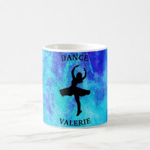 Girls Blue Galaxy Dance Mugg med Namn