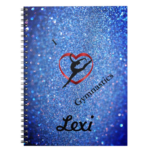 GIRLS BLUE-GNISTRA ANPASSAD GYMNASTICS-NOTEBOOK ANTECKNINGSBOK (Framsidan)