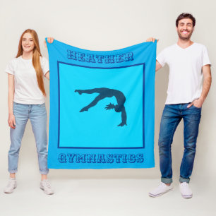 Girls Blue Gymnastics HandSpring Fleece Blanket