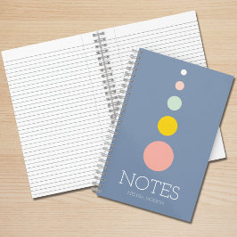 Girls Blue Monogrammed Fullt Namn Notes