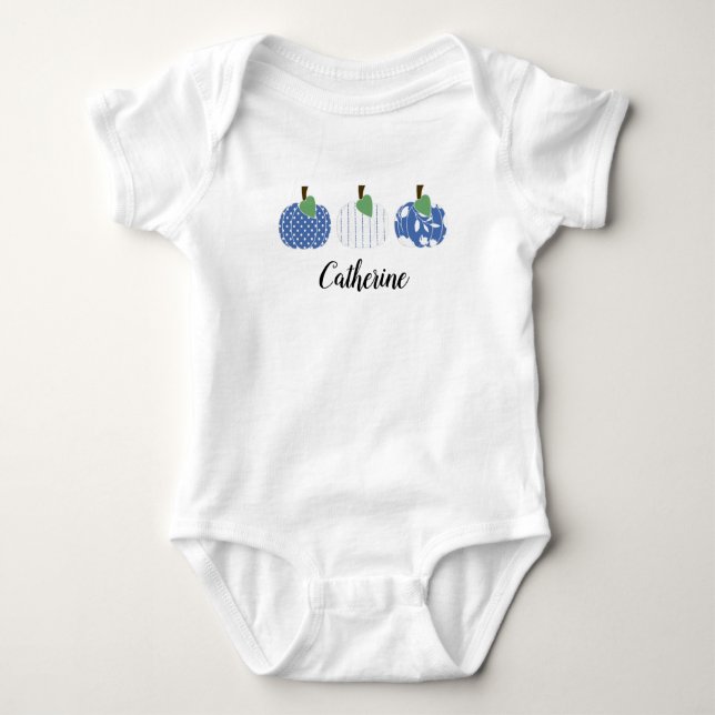 Girls Blue Pumpkin Trio T Shirt (Framsida)