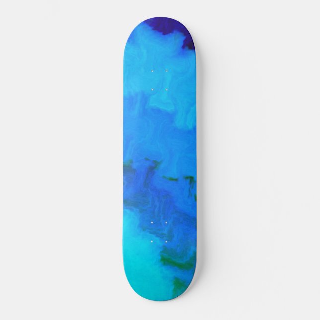 Girls Blue Tie Dye Mini Skateboard Bräda 18,5 Cm (Framsida)