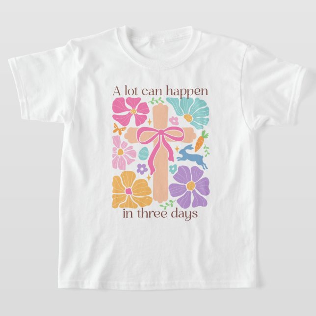Girls Boho Christian Påsk Kor T Shirt (Laydown)