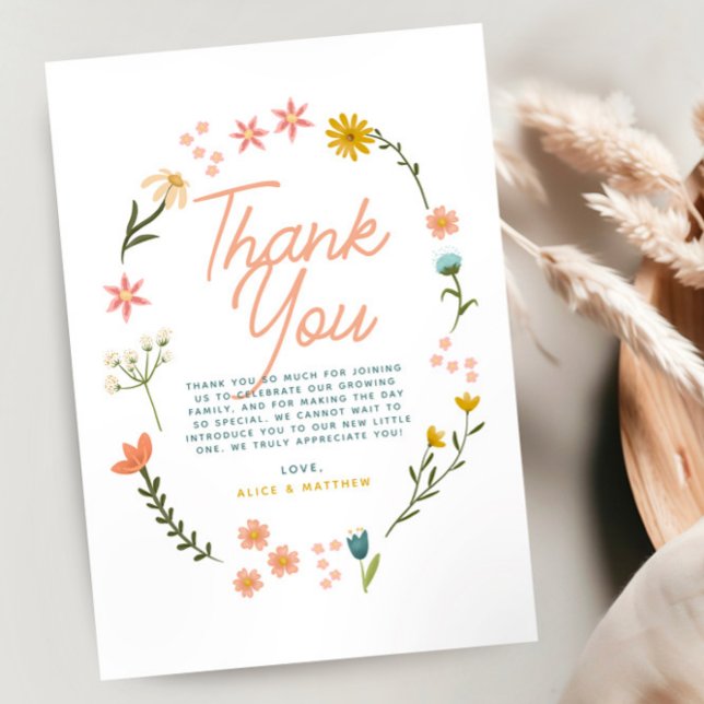 Girls Boho Wildbloms Tack Baby Shower (Skapare uppladdad)