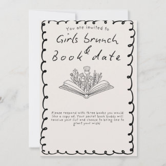 Girls Book Date invite Inbjudningar
