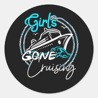Girls Borta Cruise Frakt kapten Vacation T Runt Klistermärke