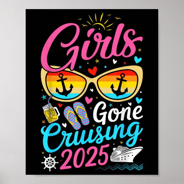 Girls Borta Cruising Vacation 2025 Party Cruise Poster (Framsidan)