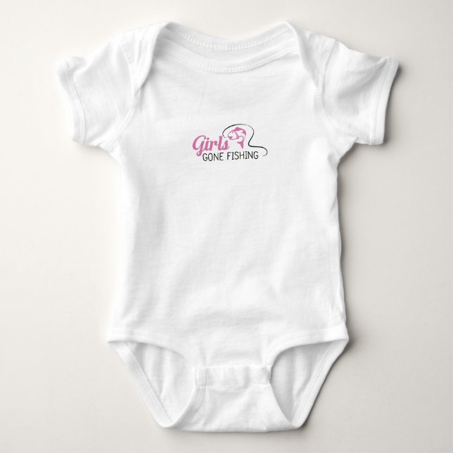 Girls Borta Fishing Funny Gift T Shirt (Framsida)