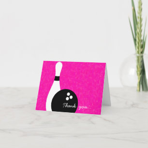 Girls Bowling Birthday Tackkort Card