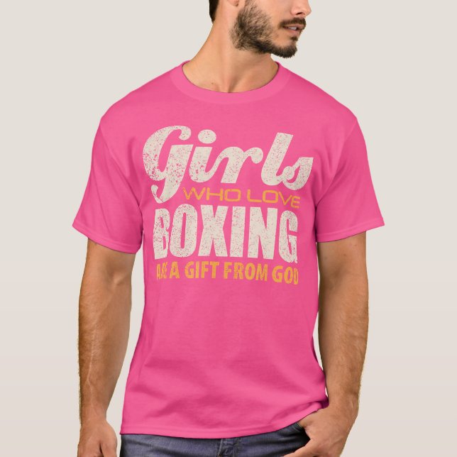 Girls Boxing Quote Novelty Boxer Gift T Shirt (Framsida)