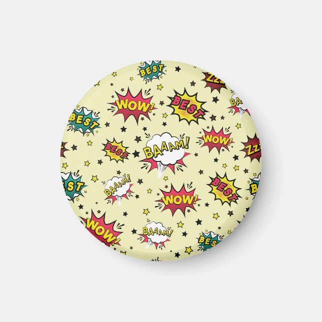 Girls Boys Vintage Patch Art Magnet (Framsidan)