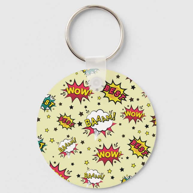 Girls Boys Vintage Patch Art Nyckelring (Framsida)