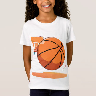 Girls Bra Jersey T-Shirt - Big Basketball