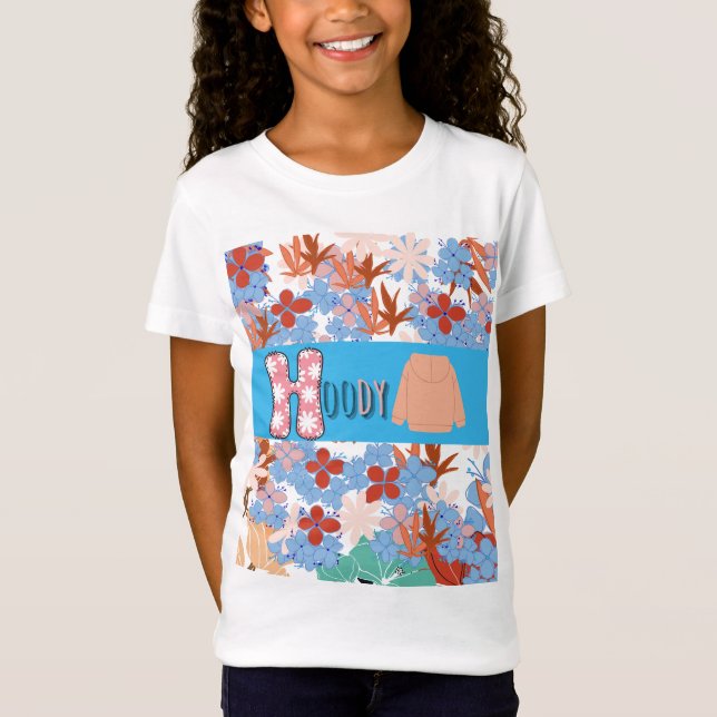 Girls Bra Jersey T-Shirt blommigt (Framsida)