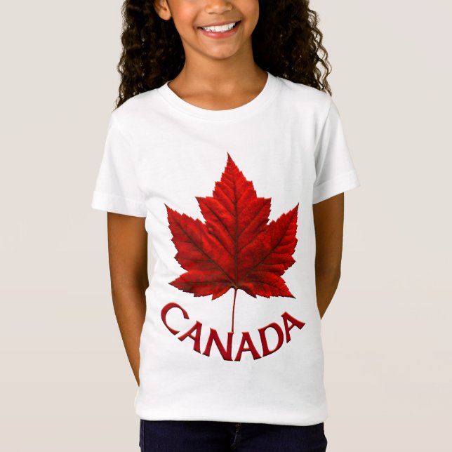 Girl's Canada T-Shirt Canada Souvenir Barn Shirt (Framsida)