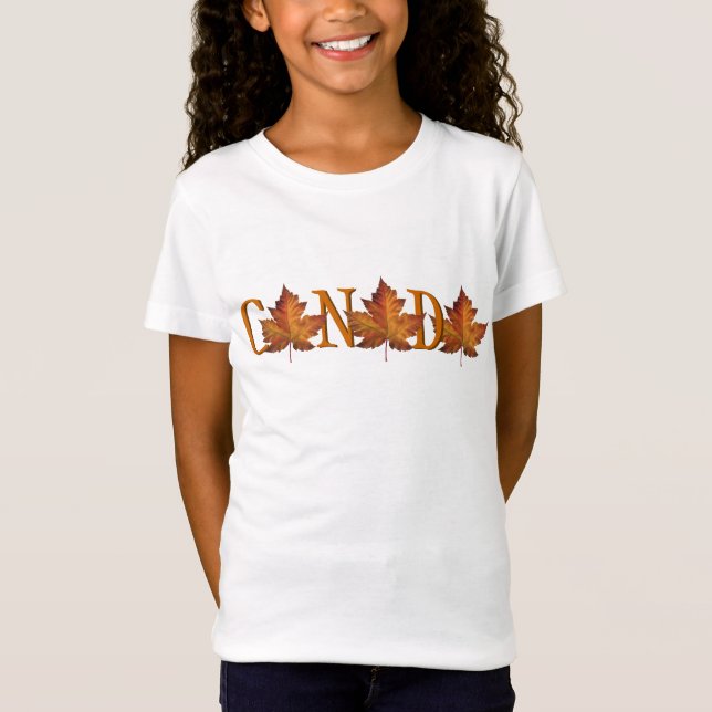 Girl's Canada T-shirt Canada Souvenir Tee Shirt (Framsida)