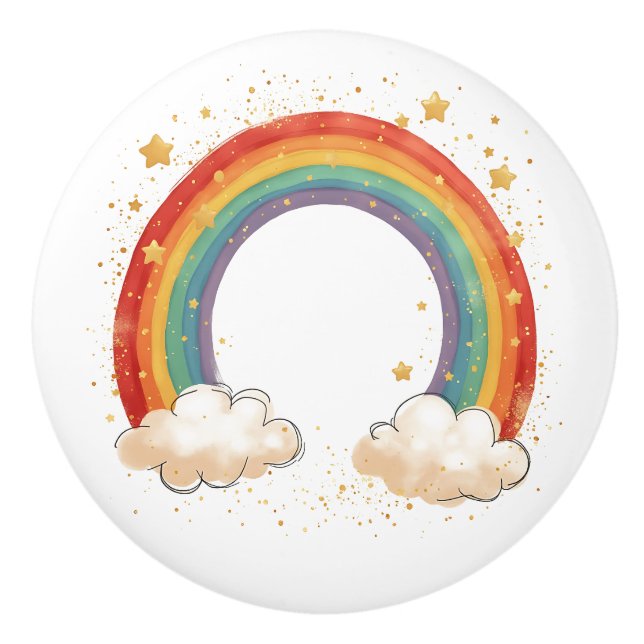 Girls'  Charming Rainbow with Glowing Stars Knopp (Framsidan)