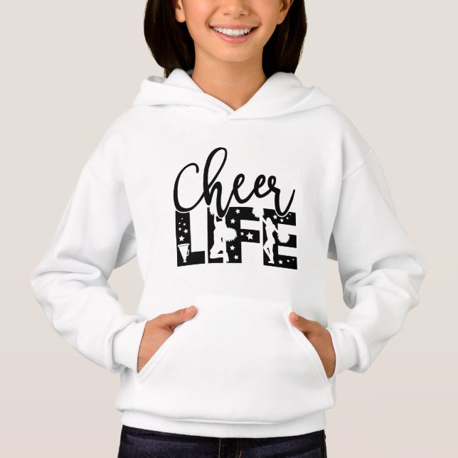 Girls Cheer Life Typography Quote Cheerledande Rol T Shirt (Framsida)