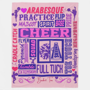 Girls Cheerlead Lila Typography Fleecefilt