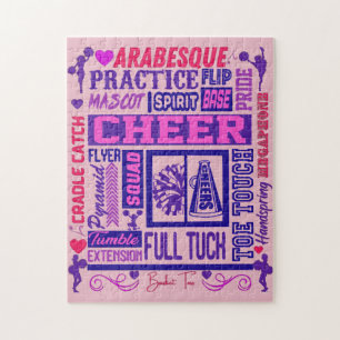 Girls Cheerlead Lila Typography Pussel