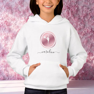 Girls Cheerlead Rosa ros Guld Cheer Theme Namn T Shirt