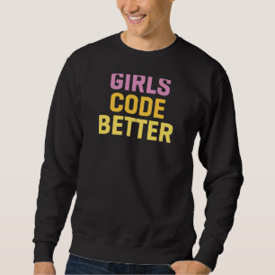 Girls Code Bättre Programming Computer Science Lång Ärmad Tröja