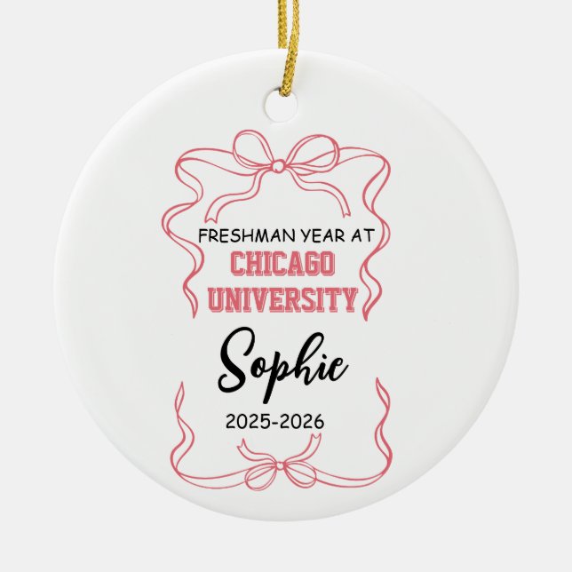 Girls College Ornament, University student Julgransprydnad Keramik (Framsidan)