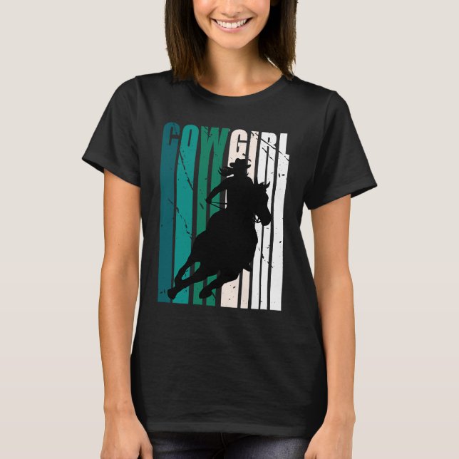 Girls Cowgirl Nice Color Country Grandaughter Gree T Shirt (Framsida)