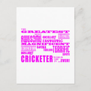 Girls Cricket: Rosa Underbarare Cricketer Vykort