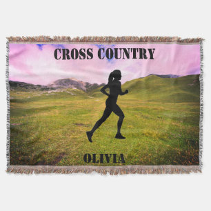 Girls Crossa country Rosa Throw Blanket med Himmel Filt