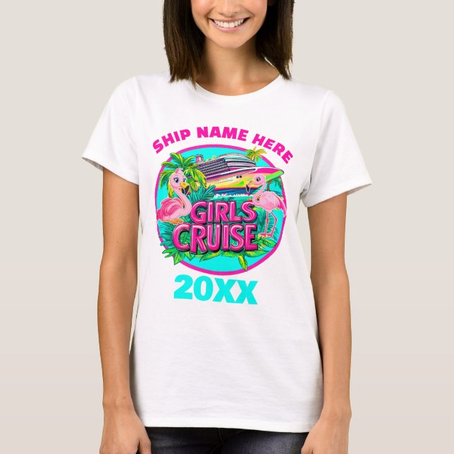 Girls Cruise Flamingo T-Shirts (Framsida)