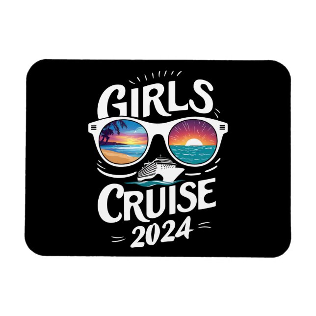 Girls Cruise Resa 2024 Vacation Älskare Magnet (Horisontell)