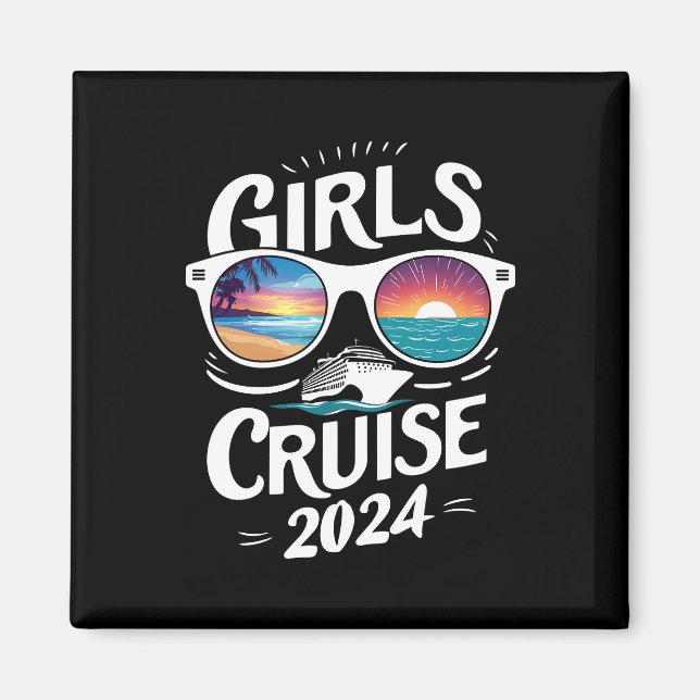 Girls Cruise Resa 2024 Vacation Älskare Magnet (Framsidan)
