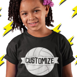 Girls' Custom Volleyball Team, Player and Number T Shirt