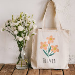 Girls Cute and Elegant Rosa Flowers Tygkasse<br><div class="desc">Den här eleganten och den moderna blommigten till väskan har snygga rosor och du har plats för att lägga till en tjej namn i ett visstiskt teckensnitt. En perfekt för blommande vuxnor eller barn,  perfektens blomgåva!</div>