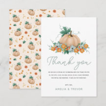 Girls Cute Autumn Fall Pumpkin Baby Shower