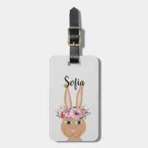 Girls Cute Blommigt Watercolor Bunny Rabbit