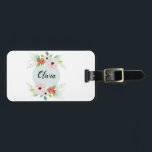 Girls Cute Blommigt Watercolor Flowers och Namn Ki Bagagebricka<br><div class="desc">Den här eleganten och den moderna blommigtens bagagemärkesdesign har söta vattenfärgade blommor och du har plats för att skriva dina flickor namn i ett handskrivet teckensnitt. En perfekt gåva till dina små första resa. Kolla in vår samling för passet fodral.</div>