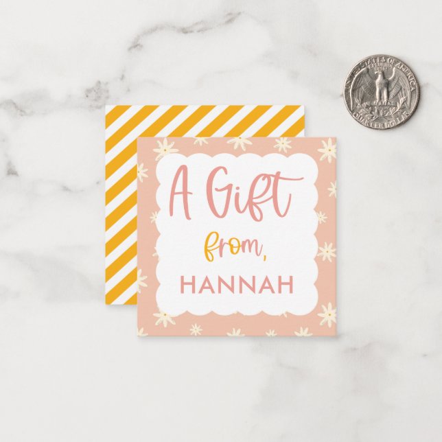 Girls Cute Boho Blommigt Daisy Gift-hölje Anteckningskort (Fram/Back In Situ)