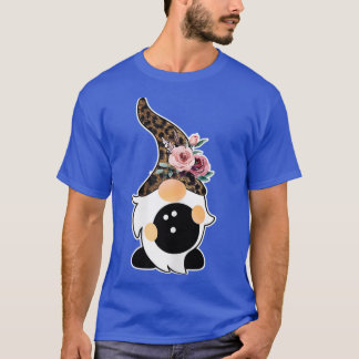Girls Cute Bowling Gnome med leopard T T Shirt