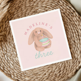 Girls Cute Bunny Cake Girls Whimsical Birthday Pappersservett