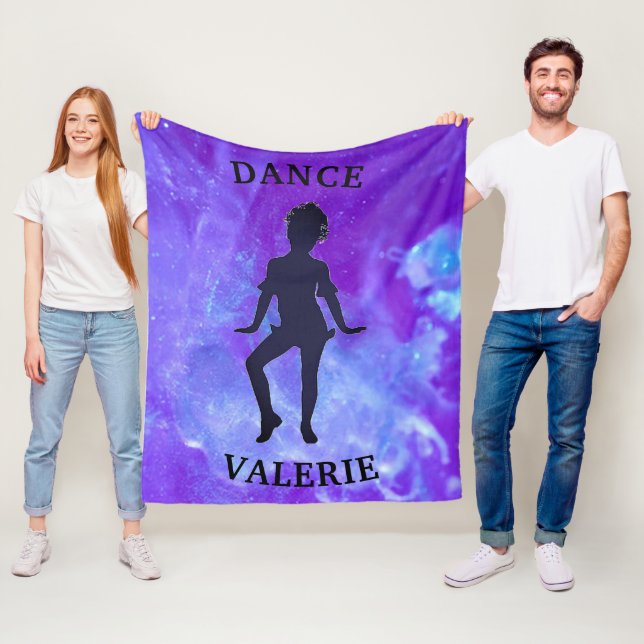 Girls Cute Dance Watercolor Fleece Blanket (På plats)